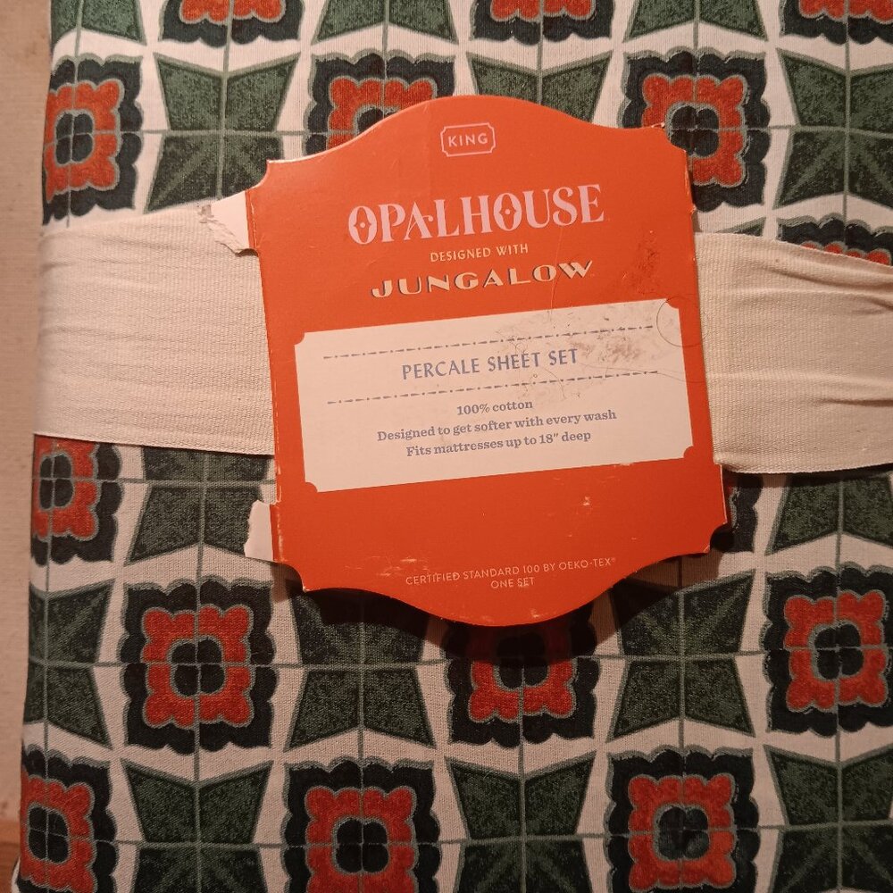 NEW ¤ °Opal House ● Designed with JUNGALOW ● Percale King SHEET Set